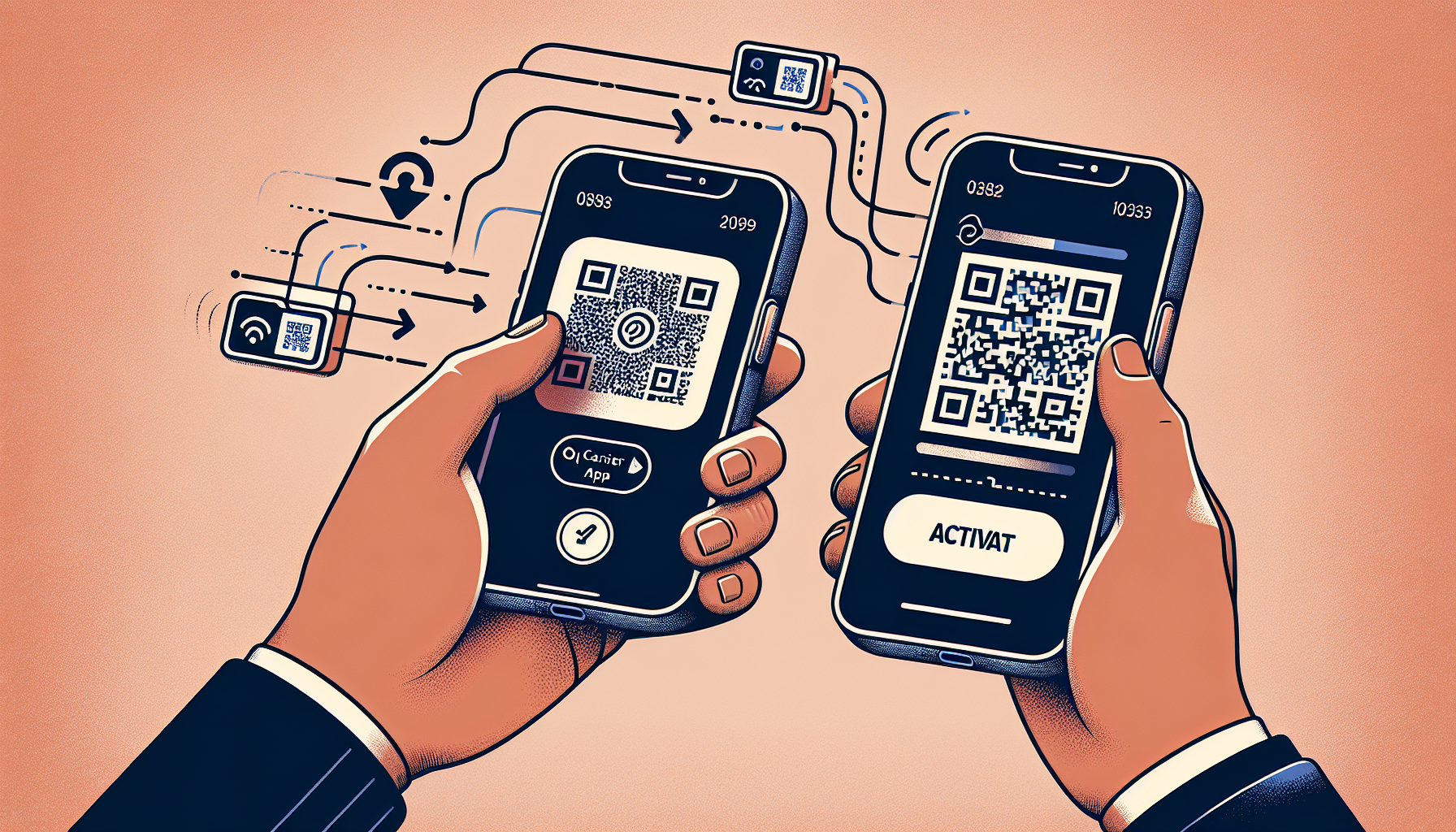 Illustration of activating a cellular plan on an eSIM-compatible iPhone