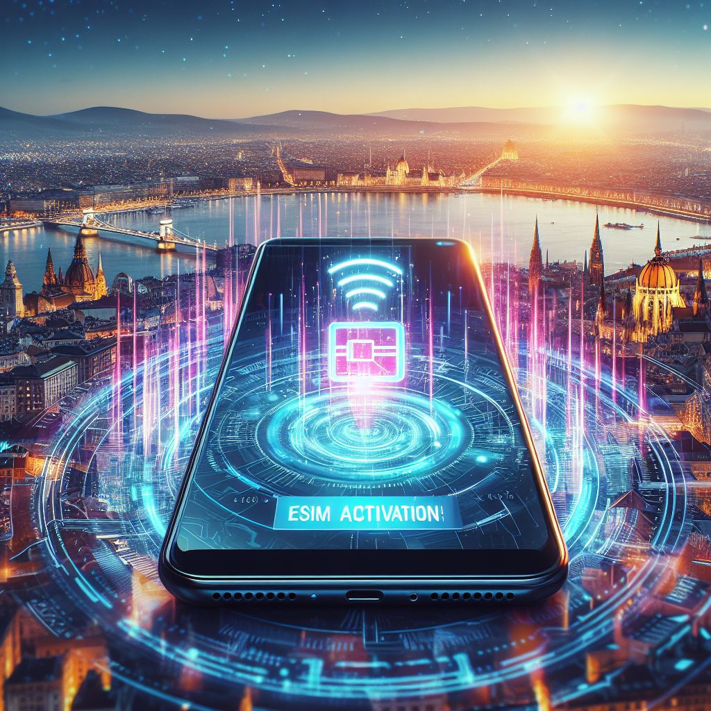 A world map with eSIM provider logos strategically placed across continents