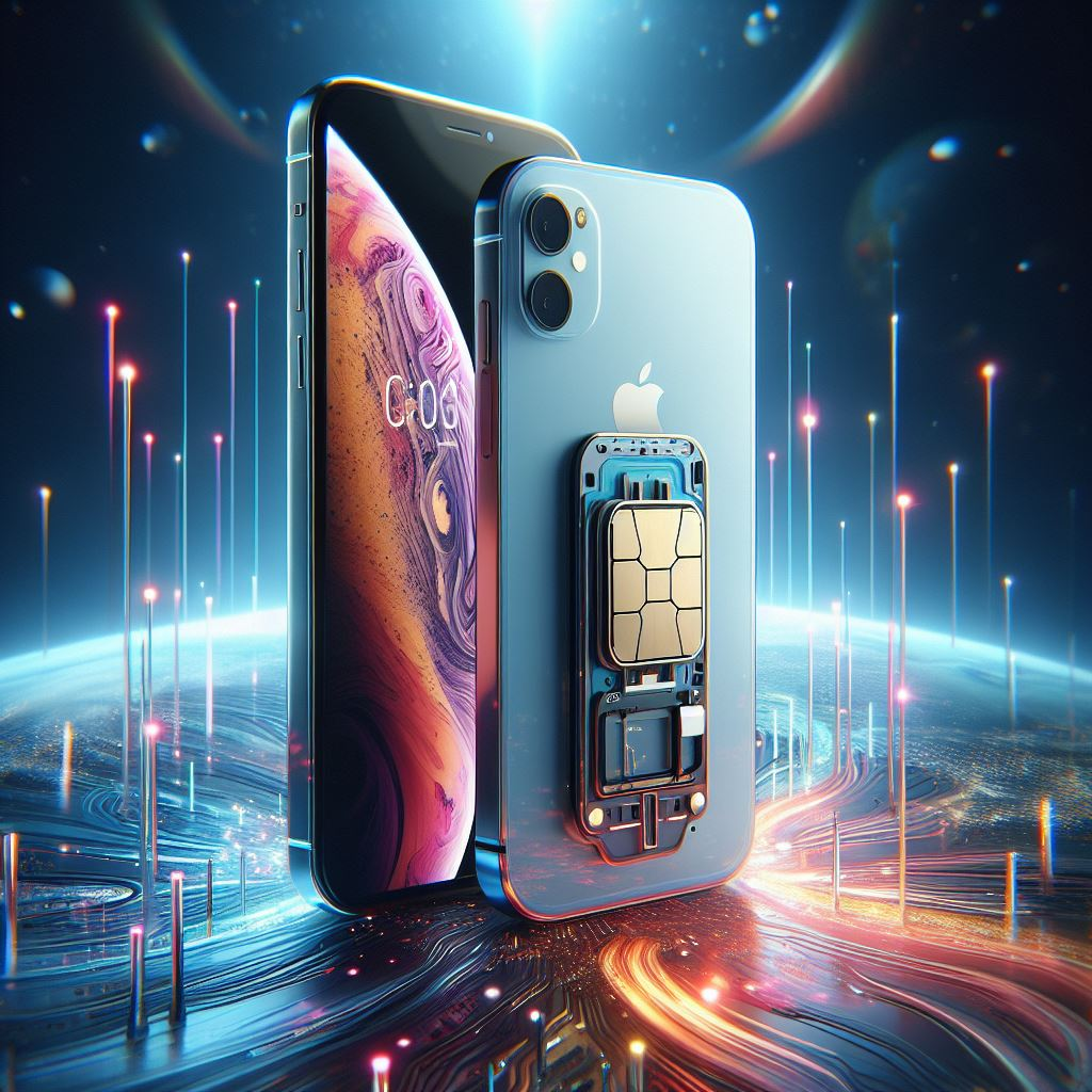 Close-up of a smartphone with both eSIM technology and traditional SIM card slot