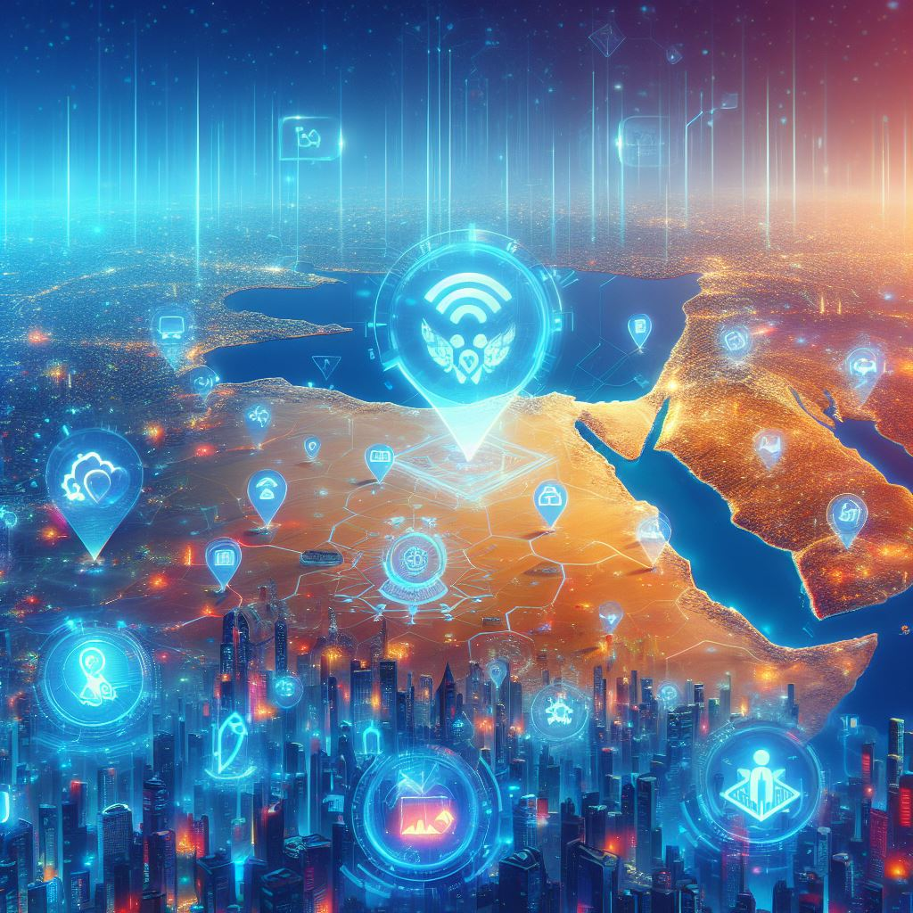 Egypt map with eSIM icons representing the best eSIM options