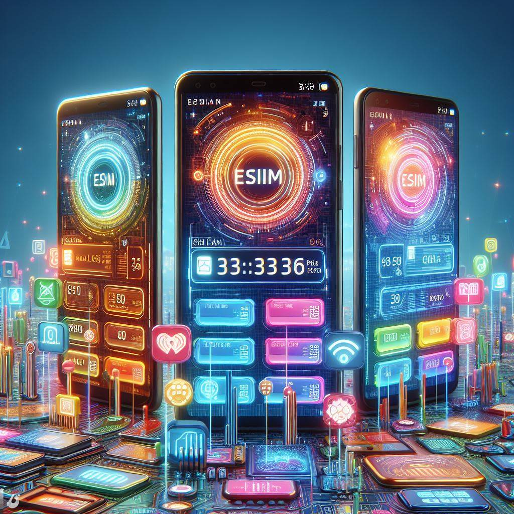 Un teléfono inteligente que muestra una variedad de paquetes de planes eSIM, cada uno de los cuales se adapta a diferentes escenarios de uso.