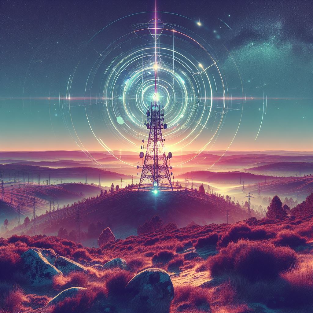 Antenna tower in a remote Portugal landscape