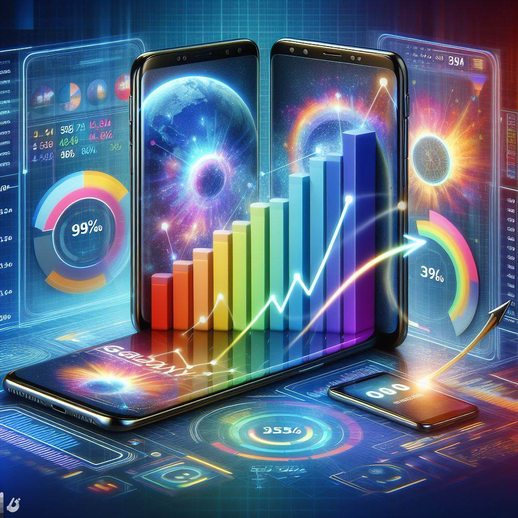 Chart displaying sales figures and milestones achieved by Samsung Galaxy phones