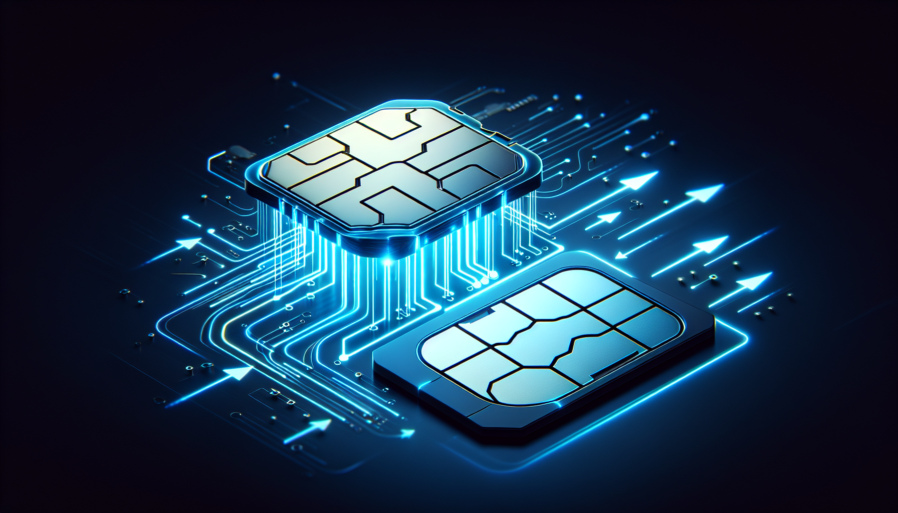 Illustration demonstrating the technology behind eSIM and traditional SIM cards