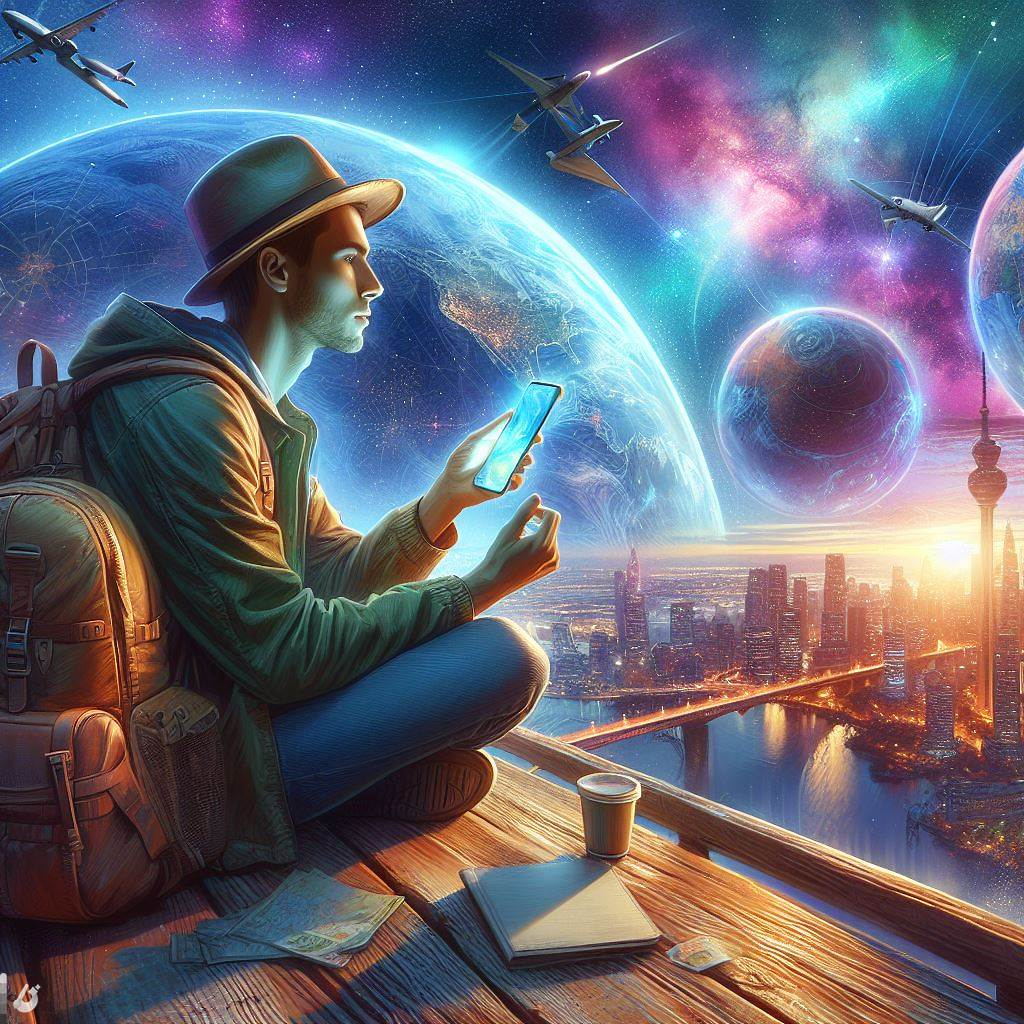 A traveller using an eSIM on his smartphone