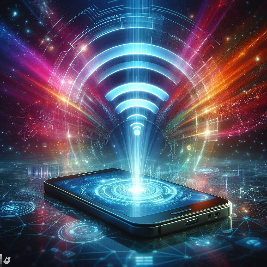 Smartphone emitting Wi-Fi signals
