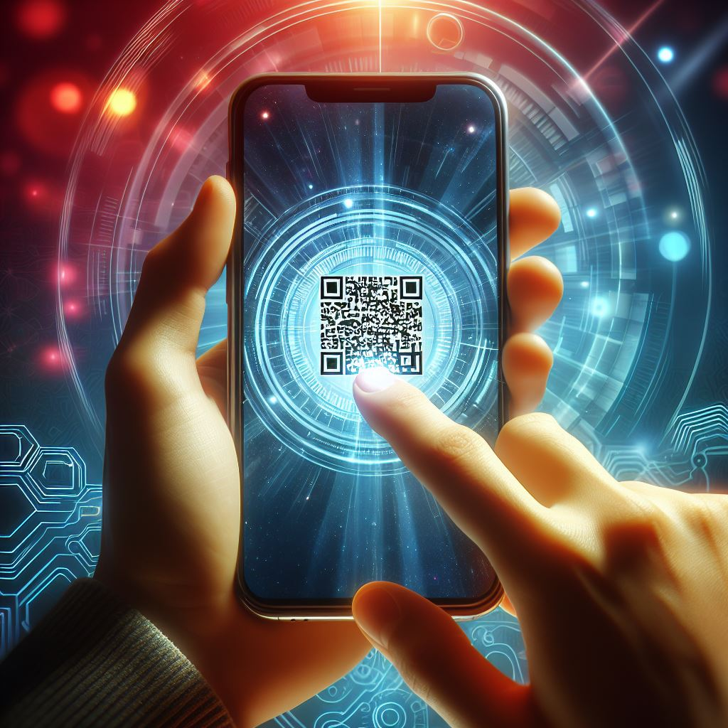 A person scanning a QR code to activate an eSIM.