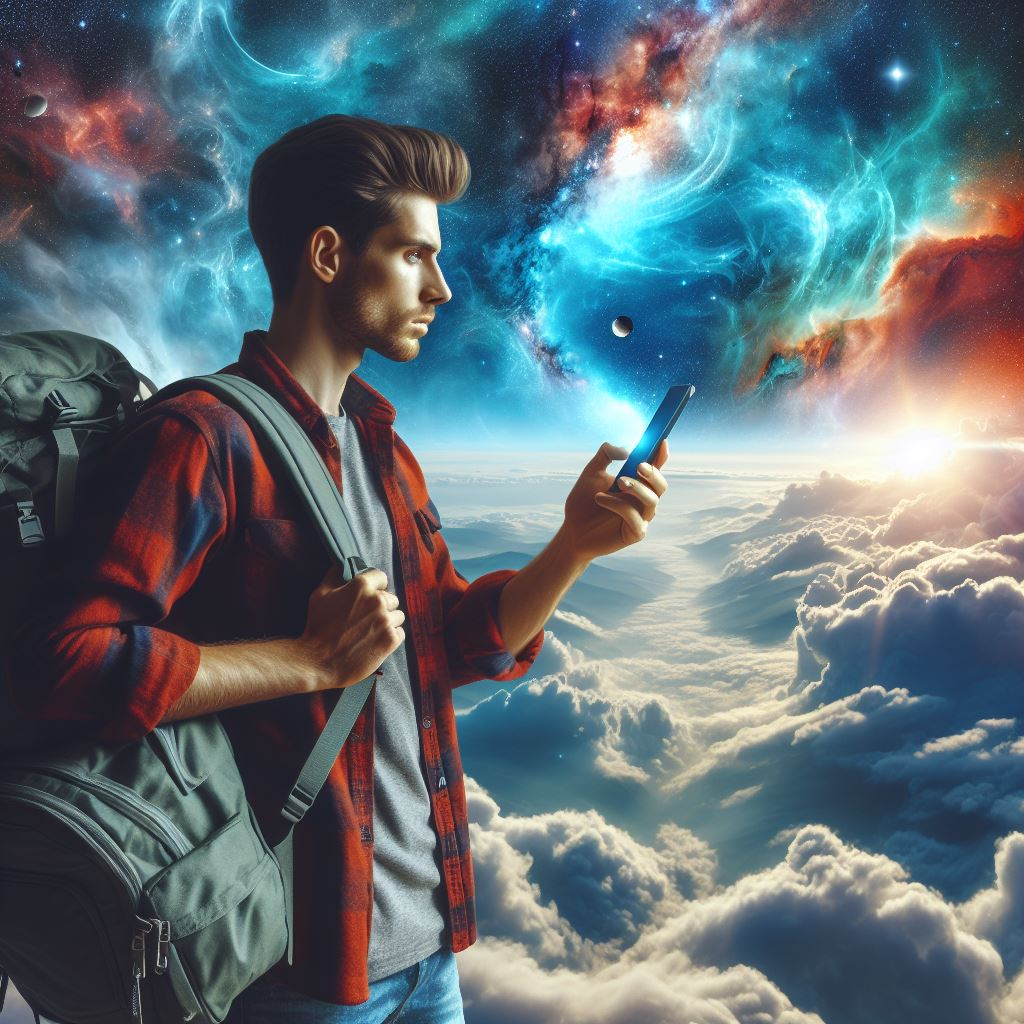 A traveler inserting a physical SIM card into an iPhone