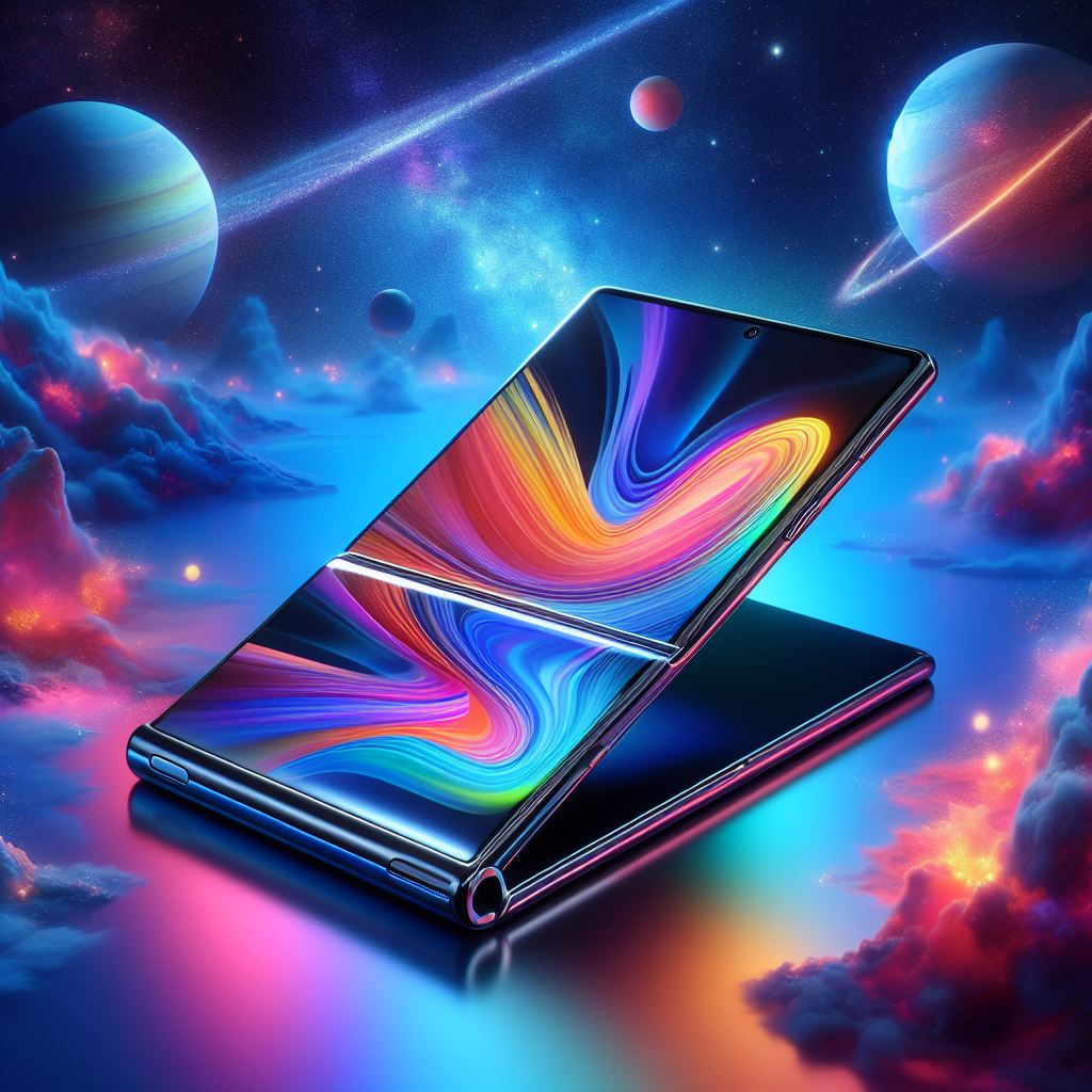 Close-up of Samsung Galaxy Z Flip in Flex mode, demonstrating its adaptability