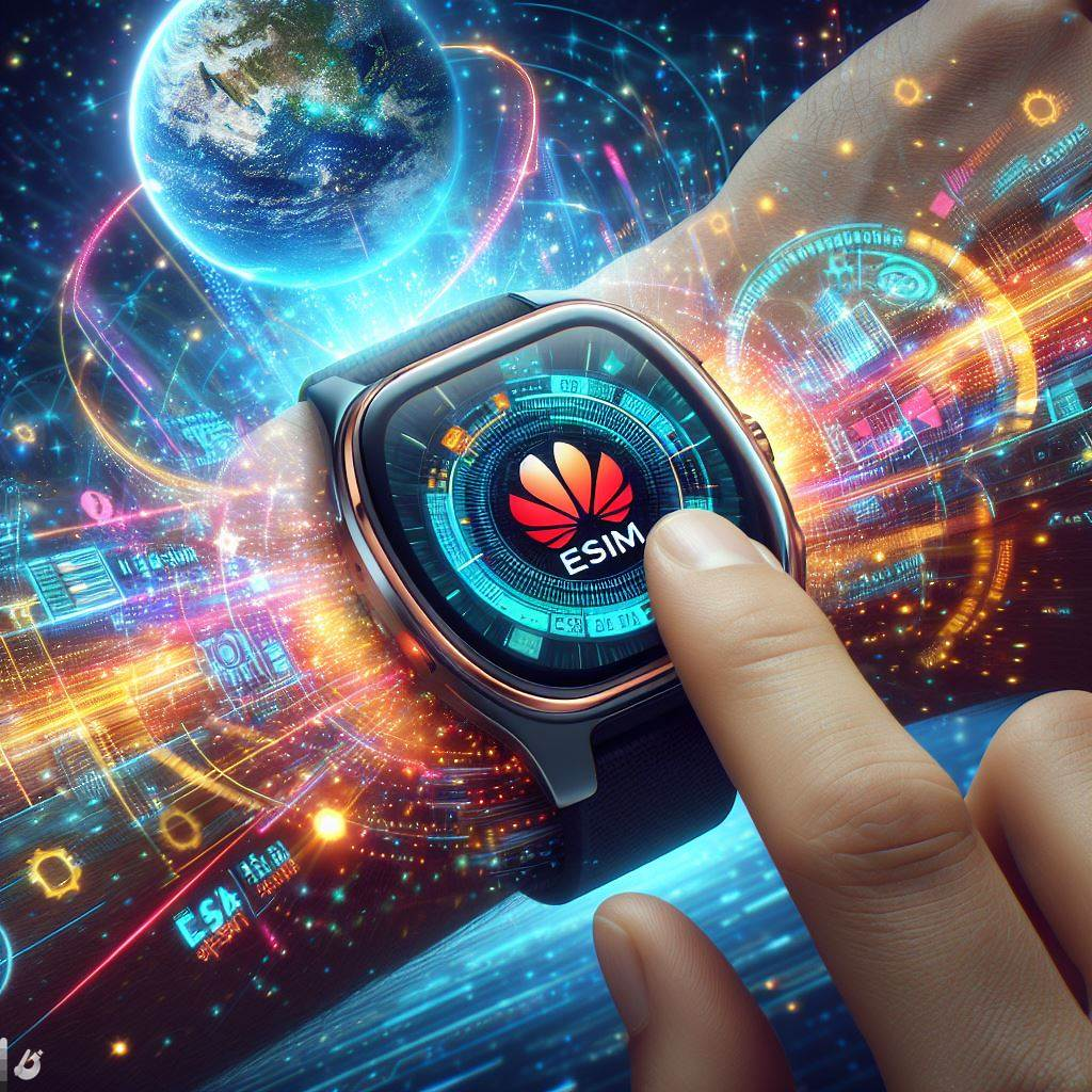 Close-up of Huawei Watch eSIM screen